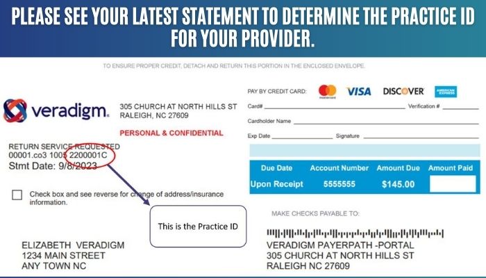 latest statement to determine the Practice ID